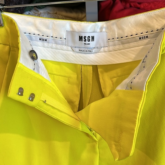 MSGM fluorescent yellow with pink side stripes pants. Size EU 49/ US 6 - Picture 2 of 5